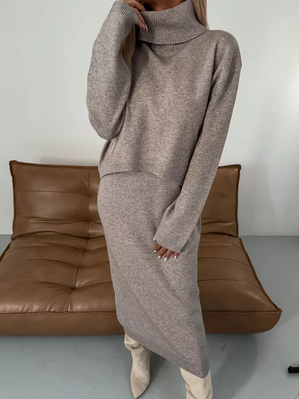 Helvano | Jersey-Midikleid mit Rollkragen für Damen