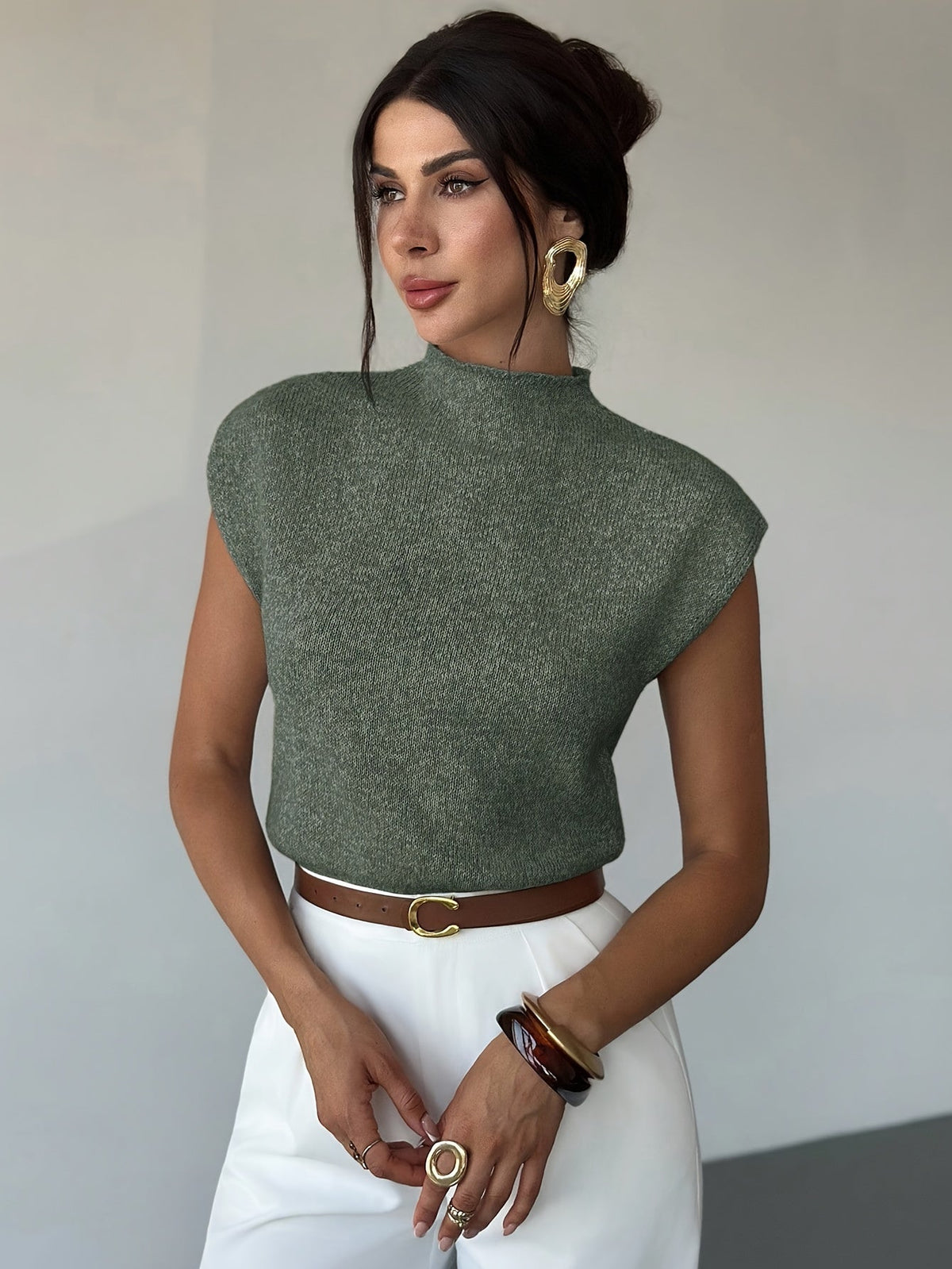 Helvano | Strick-Pullunder mit Stehkragen für Damen