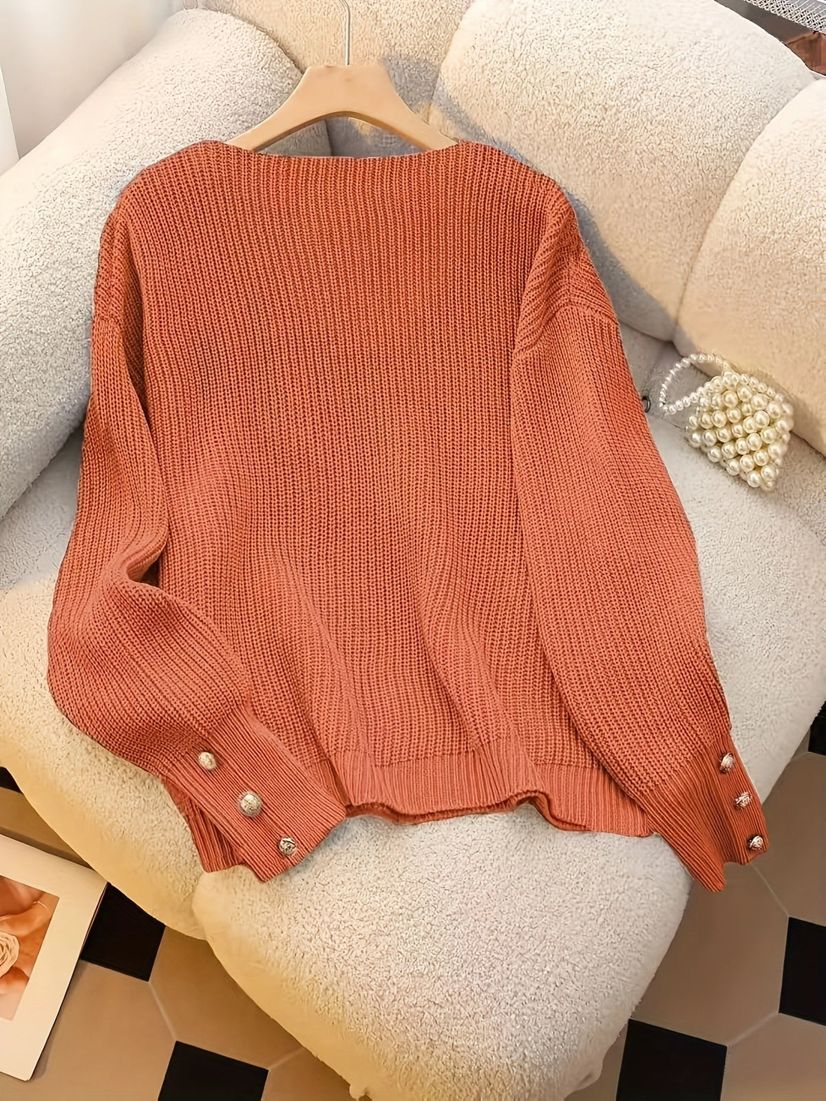 Helvano | Rippstrick-Pullover mit V-Ausschnitt