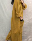 Helvano | Oversized Leinen-Jumpsuit mit Langarm für Damen
