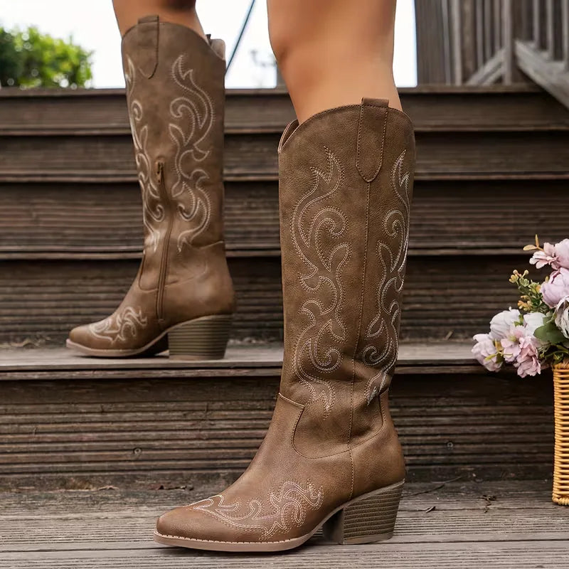Helvano | Damen-Cowboystiefel mit Stickerei