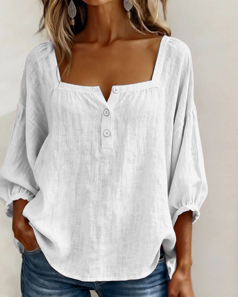 Helvano | Bluse mit eckigem Kragen für Damen