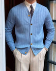 Helvano | Gerippte Strickjacke mit Knöpfen für Herren