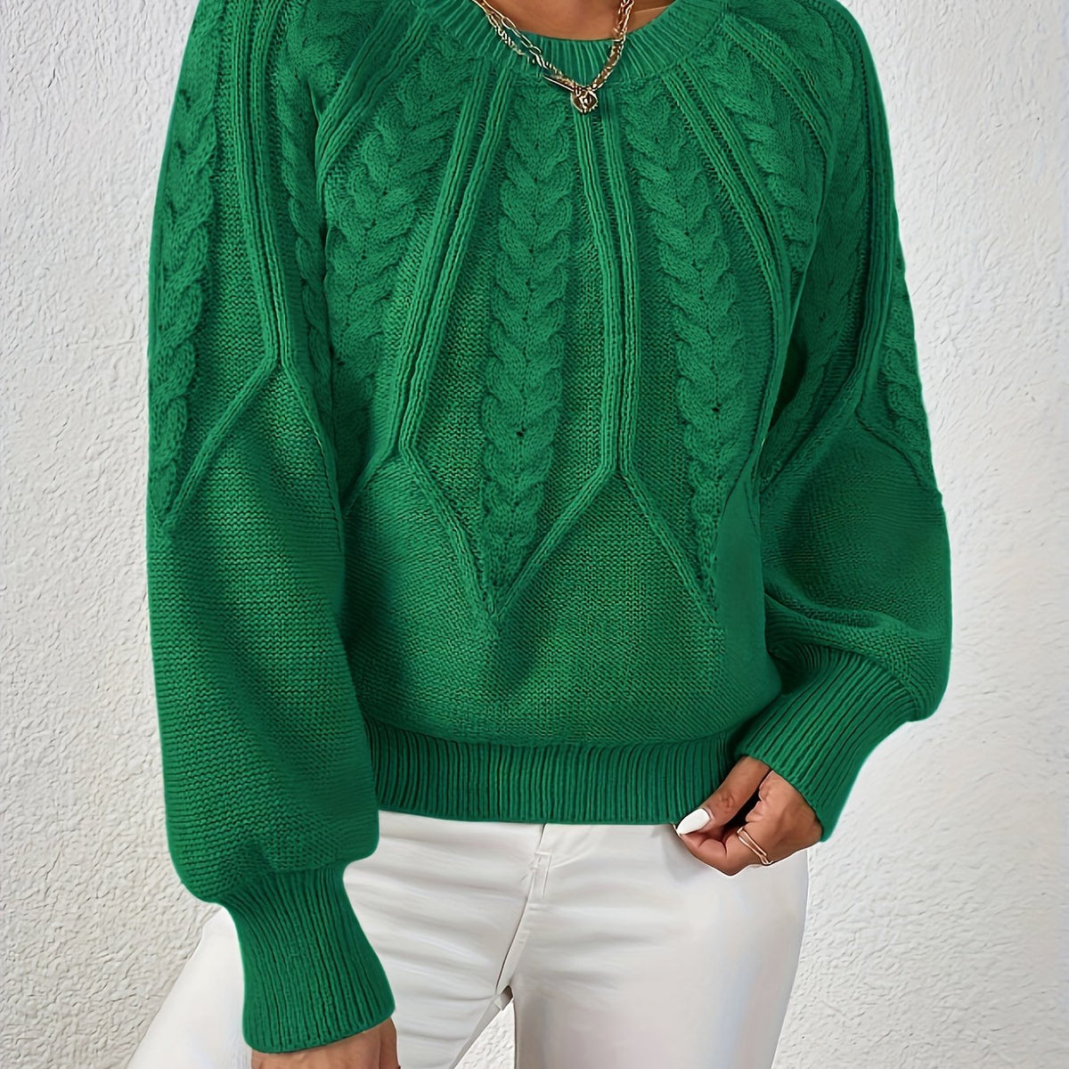 Helvano | Lockerer Zopfstrickpullover für Damen