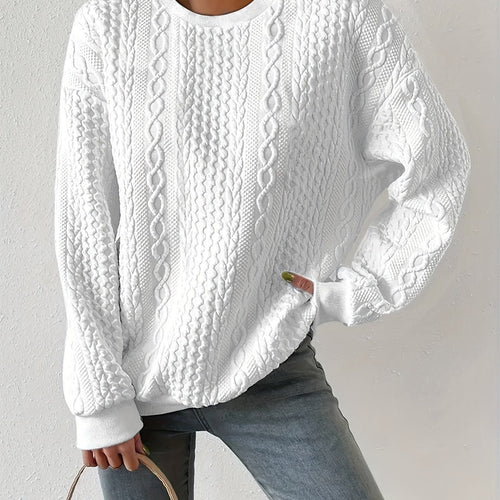 Helvano | Zopfstrick-Sweatshirt für Damen