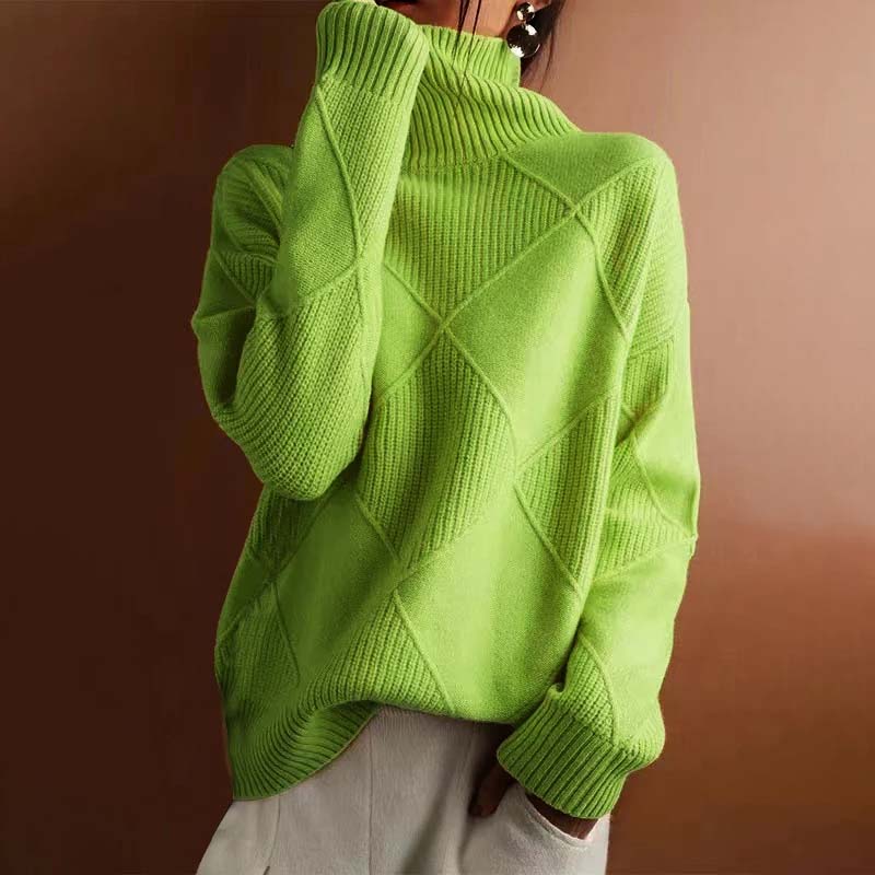 Helvano | Damen Strickpullover mit Stehkragen