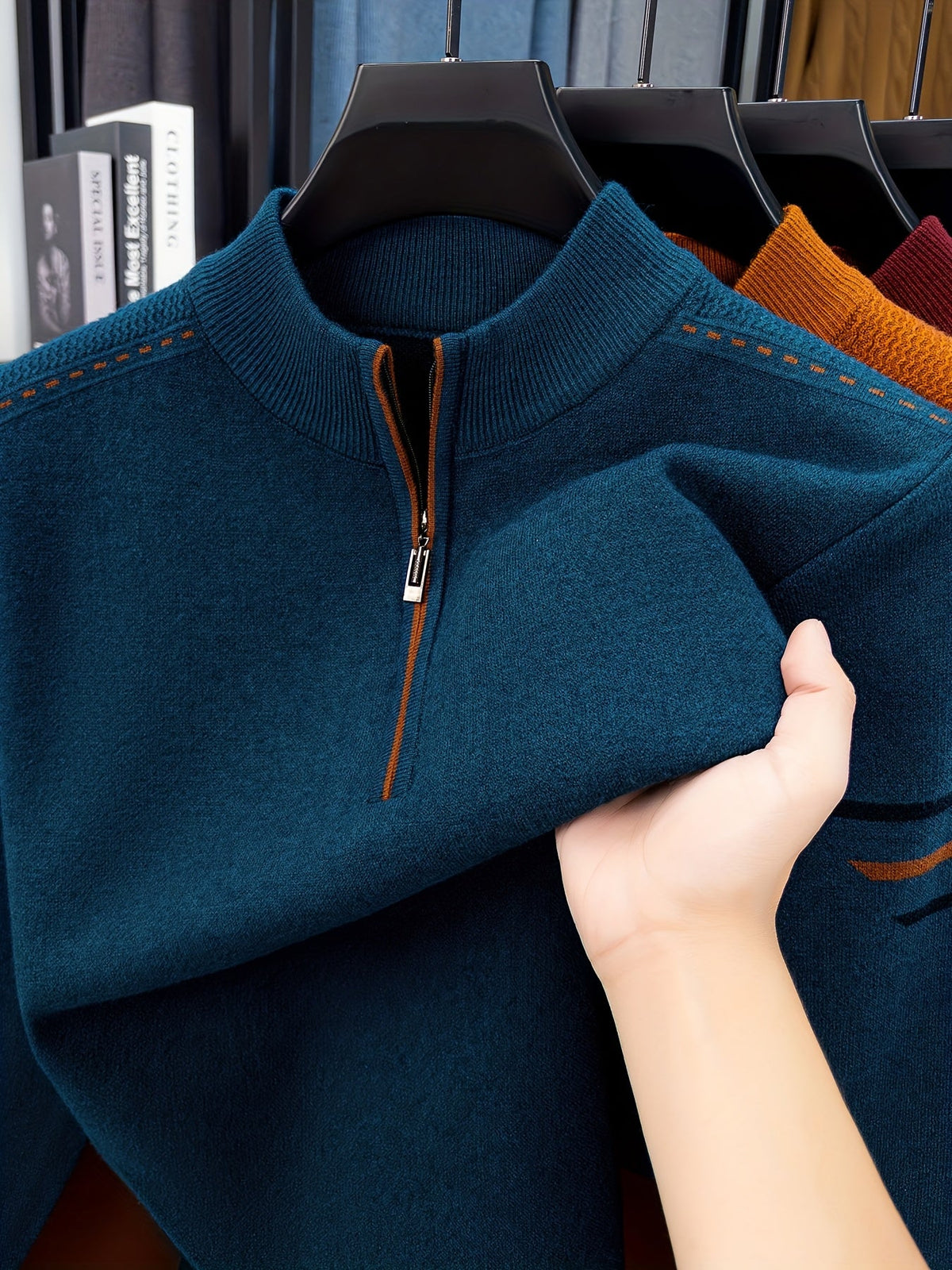 Helvano | Strickpullover mit Half-Zip für Herren