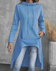 Helvano | Damen High-Low Hoodie mit Kordelzug