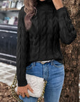 Helvano | Zopfstrick-Rollkragenpullover für Damen