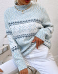 Helvano | Damen Strickpullover mit Stehkragen und Schneeflocken