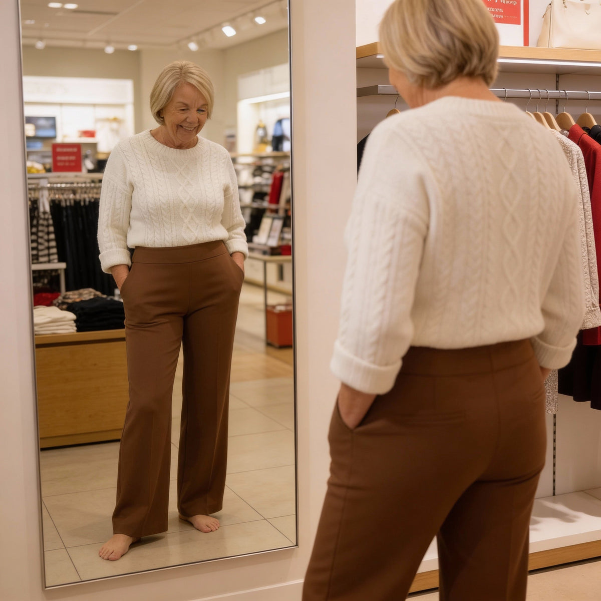 Helvano | Damenhose mit hohem Bund und Stretchbund