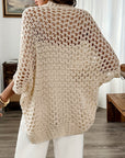 Helvano | Offene Damen-Strickjacke mit Fledermausärmeln