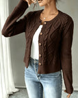 Helvano | Damen Zopfstrick-Cardigan mit Knopfleiste