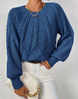 Helvano | Zopfstrick-Pullover mit Rundhals
