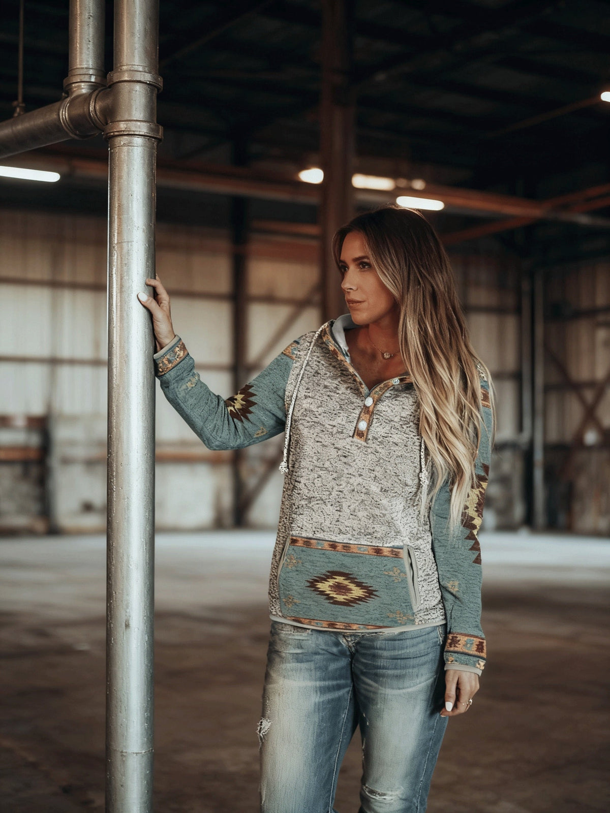 Helvano | Damen Hoodie im Western-Look
