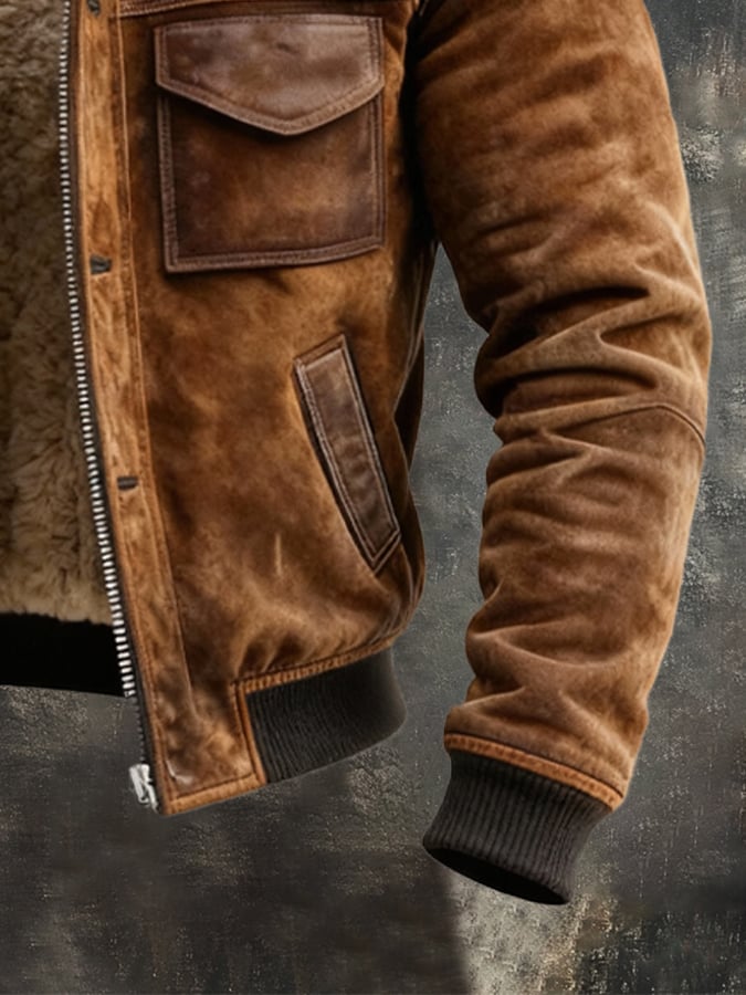 Helvano | Sherpa-gefütterte Jacke für Herren in Braun