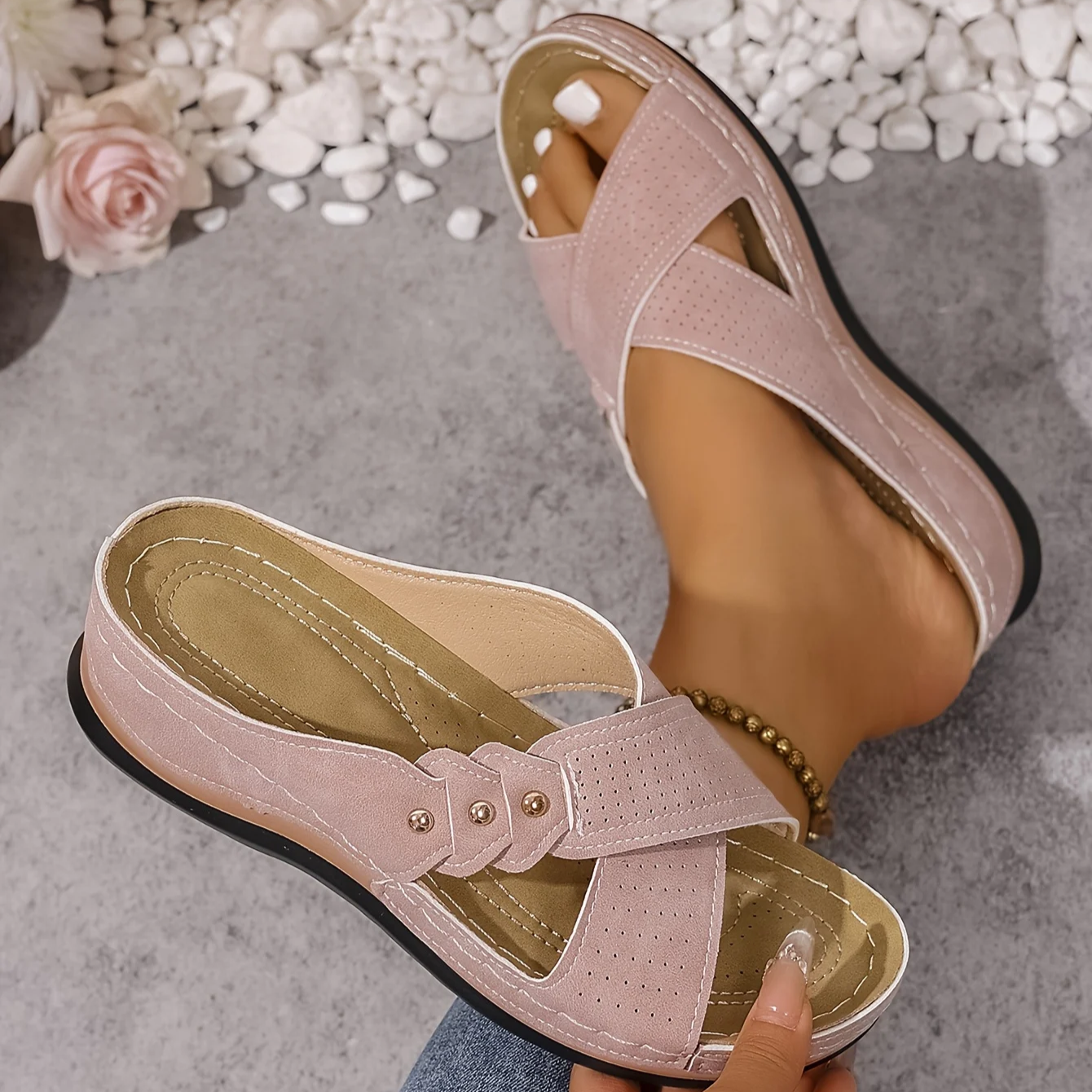 Helvano | Damen-Sandalen mit Keilabsatz