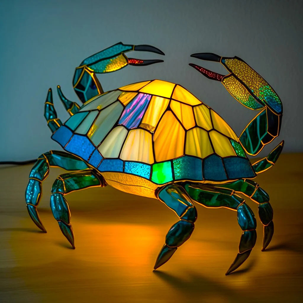 Helvano | Buntglas-Tischlampe im Tierdesign