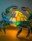 Helvano | Buntglas-Tischlampe im Tierdesign