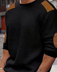 Helvano | Strukturierter Herren-Pullover mit Ellbogen-Patches