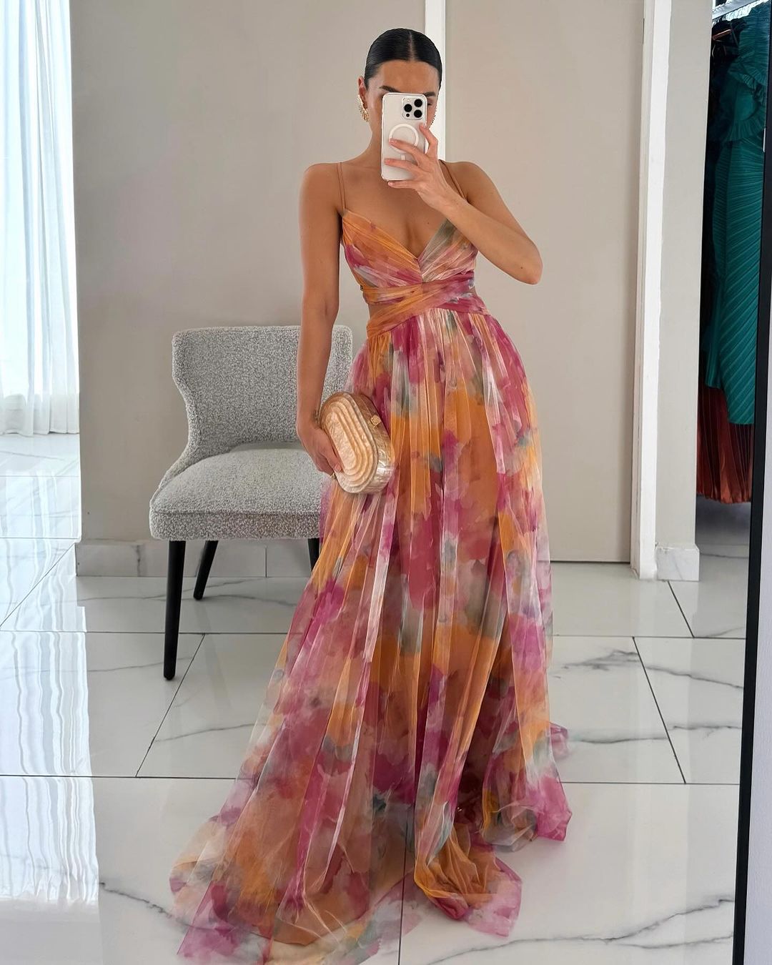 Helvano | Maxikleid mit Blumenmuster für Damen