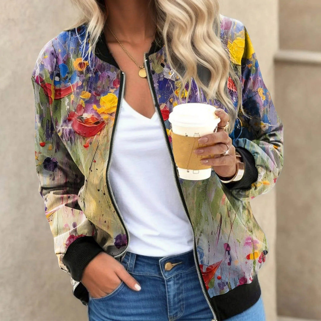 Helvano | Damen Bomberjacke mit Blumenmuster