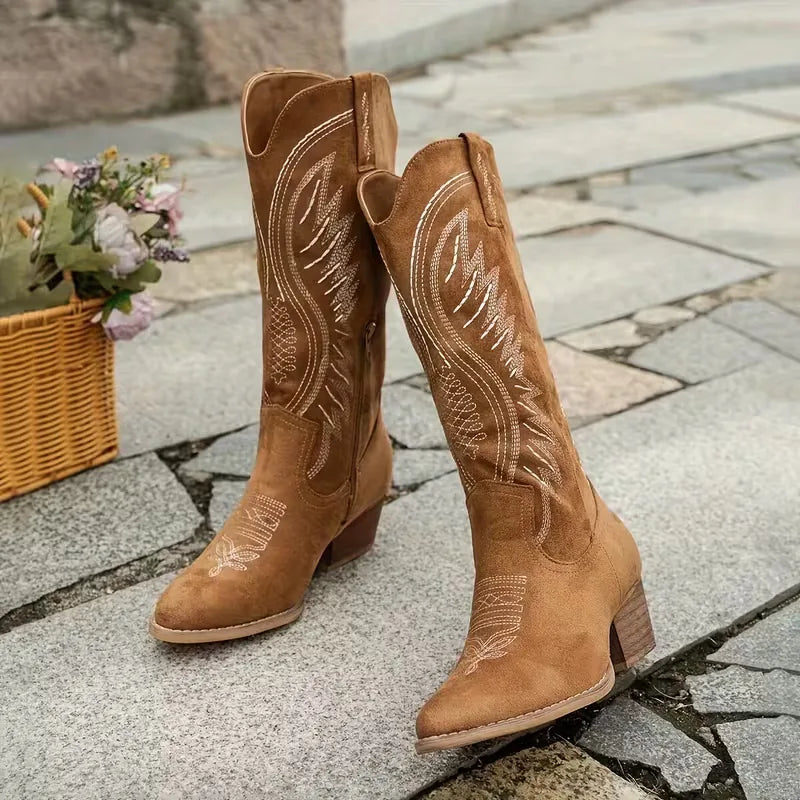 Helvano | Cowboystiefel mit Stickerei für Damen