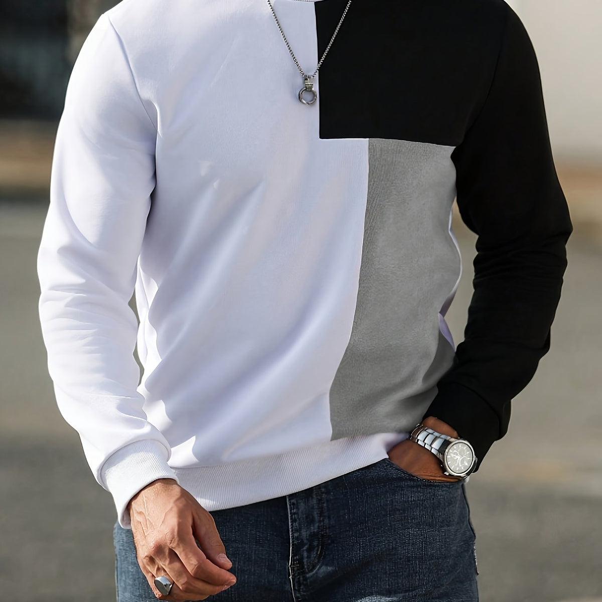 Helvano | Colorblock-Sweatshirt für Herren