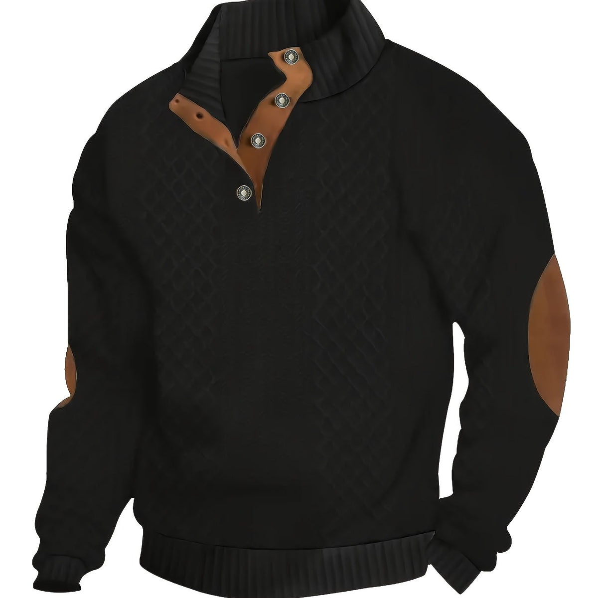 Helvano | Henley-Strickpullover mit Stehkragen für Herren