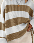 Helvano | Lockerer Colorblock-Strickpullover für Damen