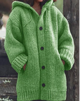 Helvano | Strickjacke mit Kapuze und Knöpfen für Damen
