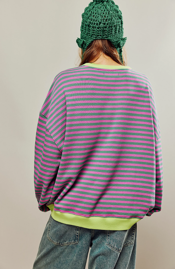 Helvano | Oversized Gestreiftes Damen Sweatshirt