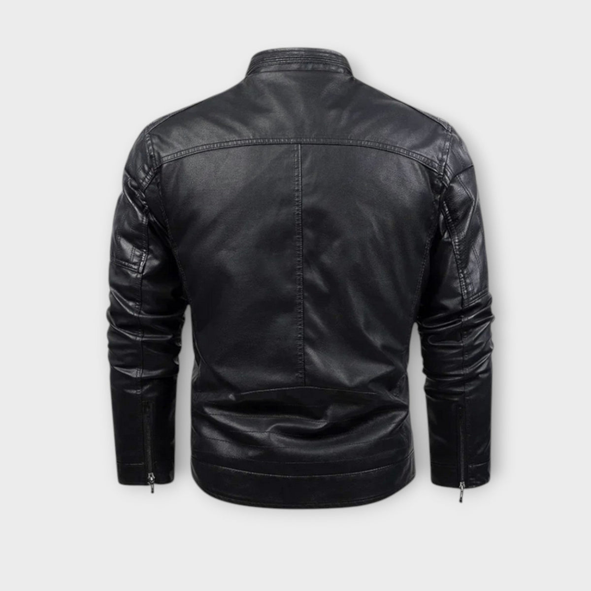 Helvano | Herren Lederjacke mit Fleecefutter im Retro-Look