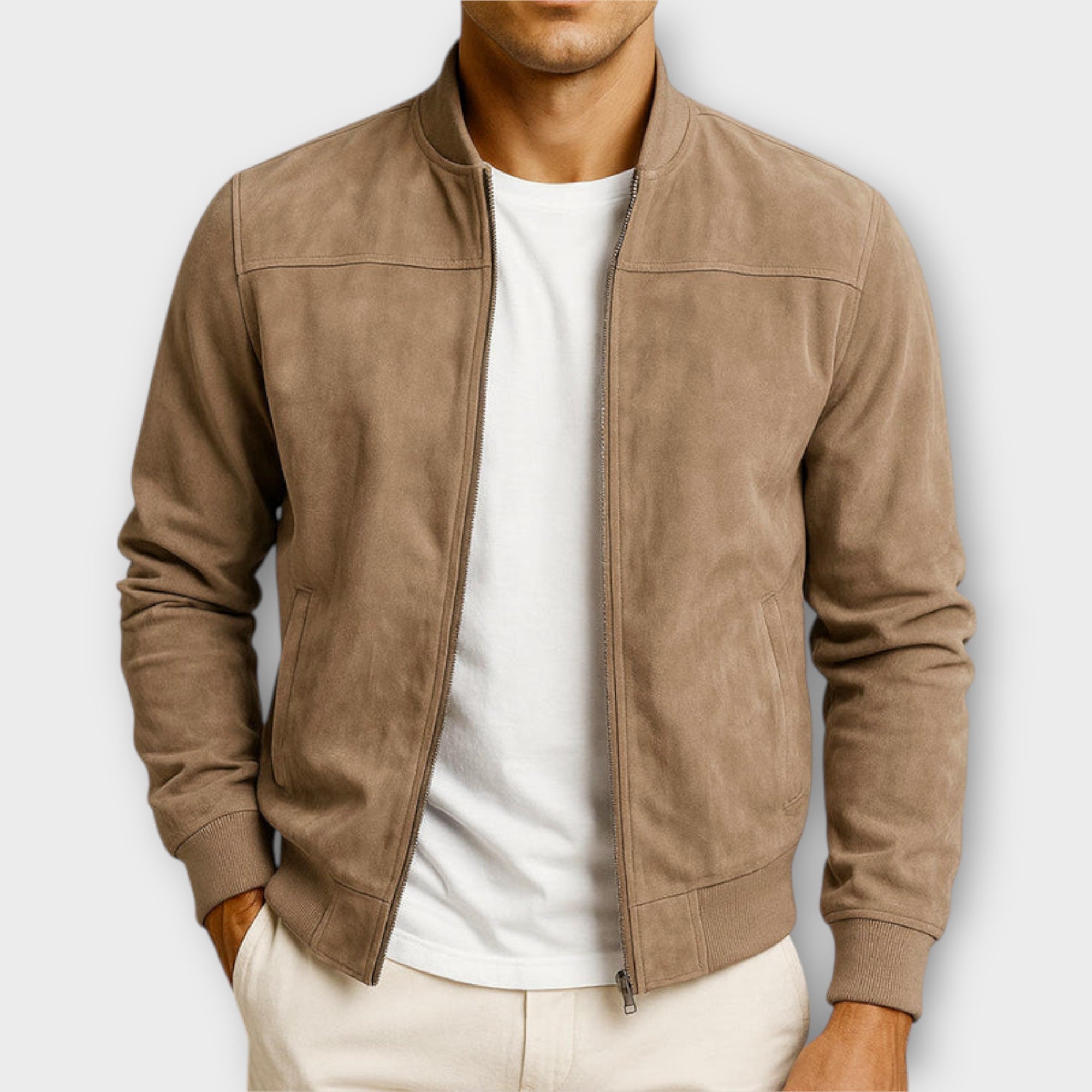 Helvano | Herren Bomberjacke in Wildlederoptik