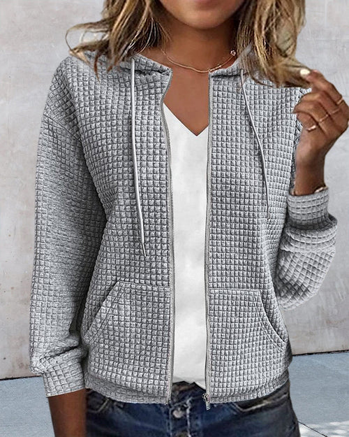 Helvano | Strickjacke mit Kapuze und Reissverschluss für Damen