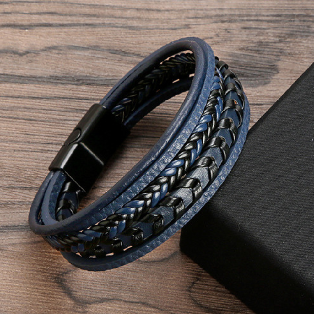 Helvano | Herren-Lederarmband in Schwarz