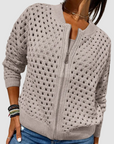 Helvano | Strickjacke mit Lochmuster für Damen