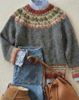 Helvano | Damen Strickpullover mit Norwegermuster