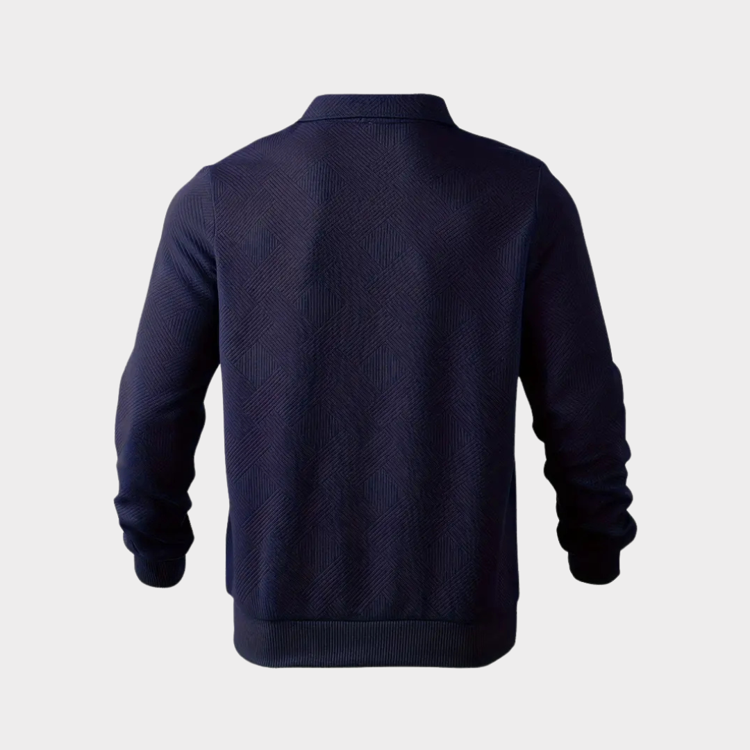 Helvano | Strukturierter Half-Zip Pullover für Herren