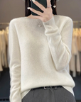 Helvano | Damen Strickpullover mit Rundhalsausschnitt