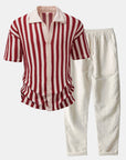 Helvano | Herren-Set Häkelhemd & Leinenhose
