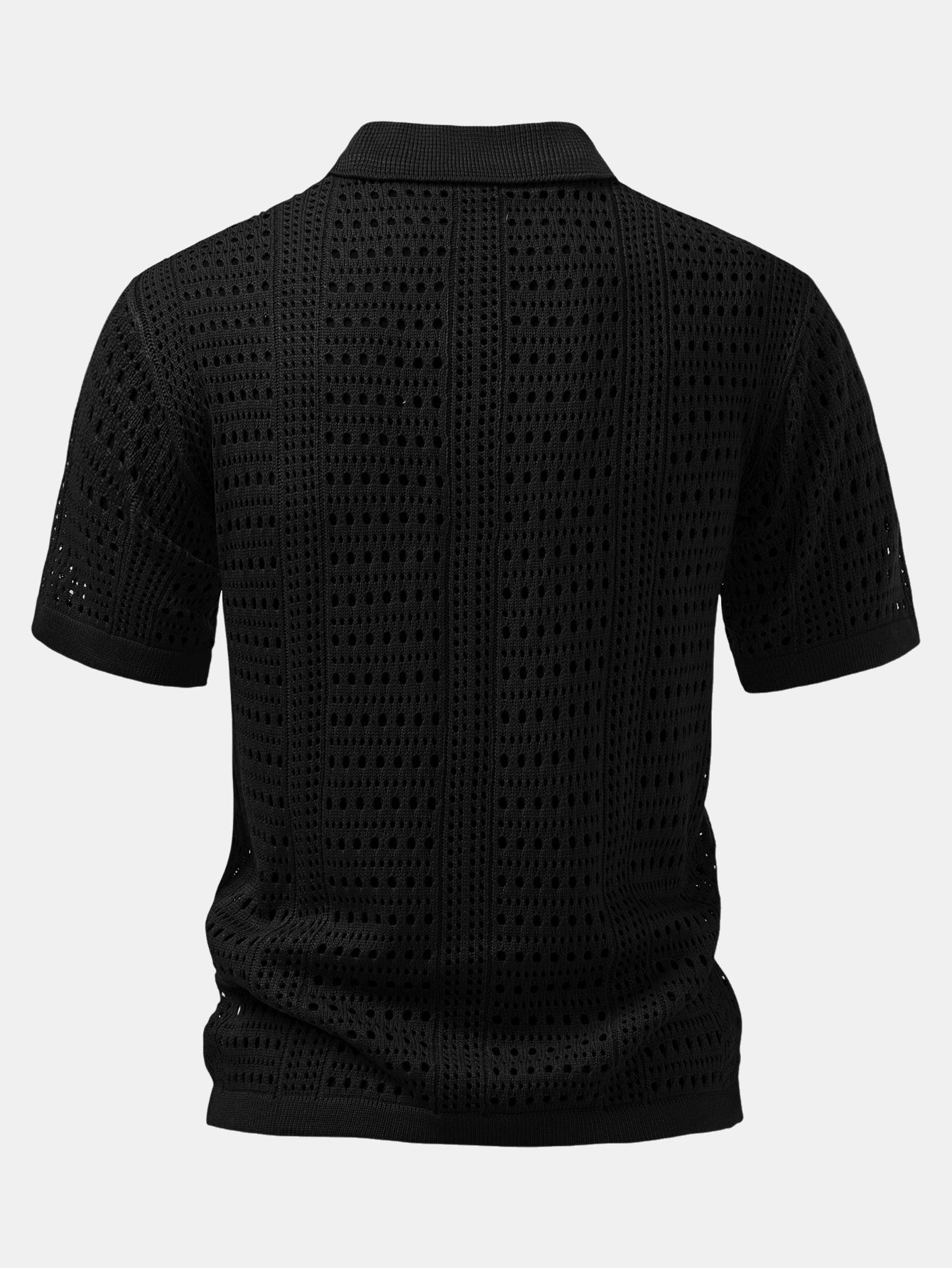 Helvano | Herren-Set Häkel-Poloshirt mit V-Ausschnitt &amp; Leinenhose