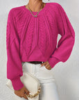 Helvano | Zopfstrick-Pullover mit Rundhals