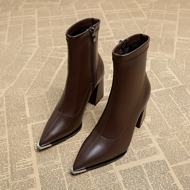 Helvano | Spitze Damen-Stiefeletten mit Blockabsatz