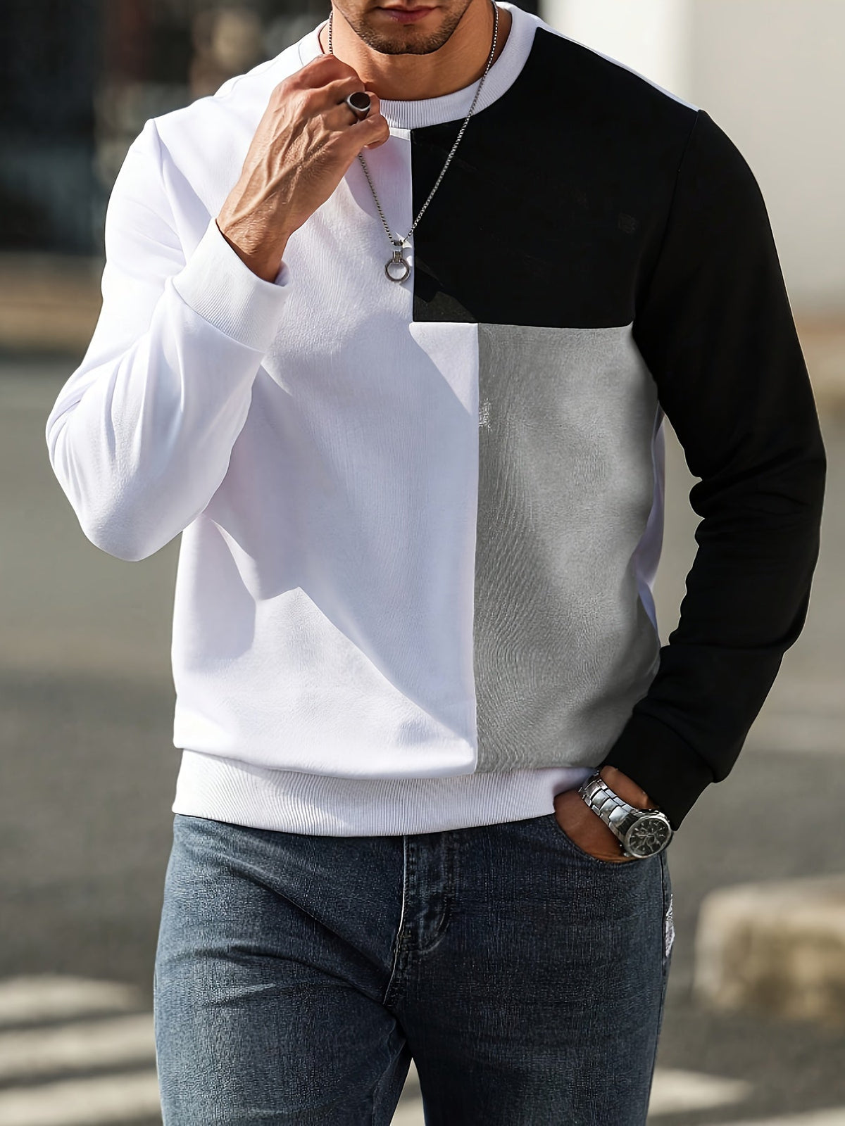 Helvano | Colorblock-Sweatshirt für Herren