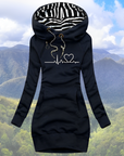 Helvano | Damen Hoodie mit Herzschlag-Print