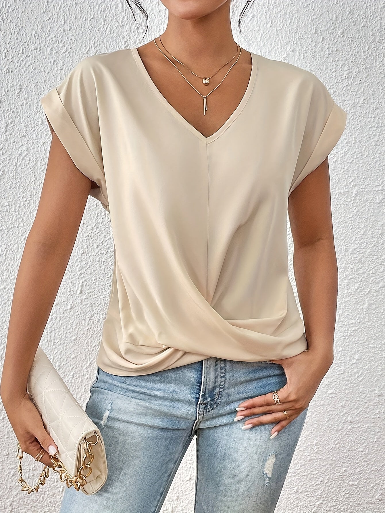 Helvano | Damen T-Shirt mit V-Ausschnitt