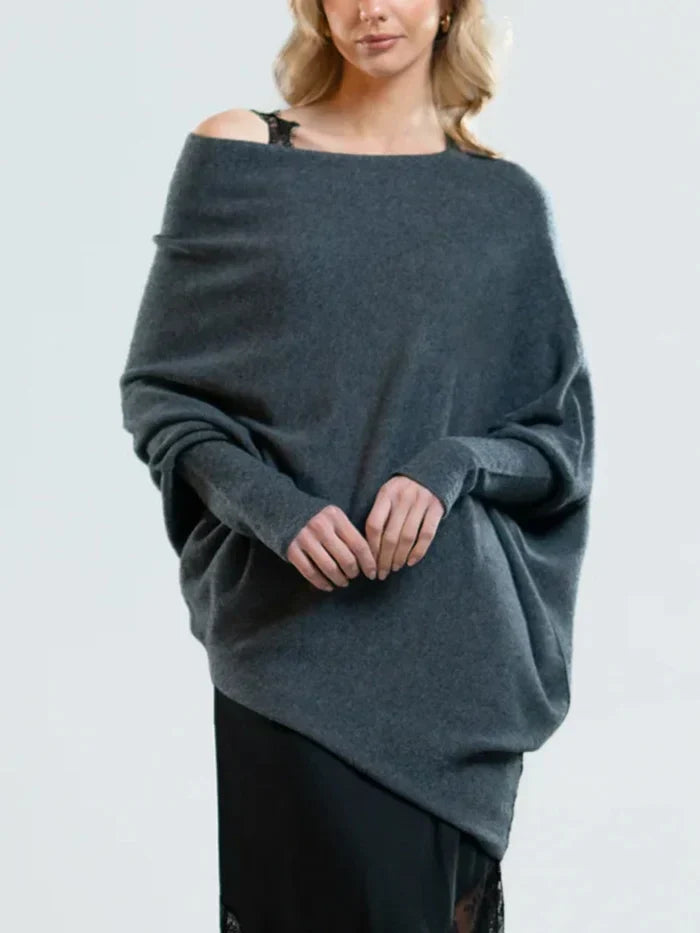 Helvano | Asymmetrisch drapierter Pullover für Damen