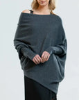 Helvano | Asymmetrisch drapierter Pullover für Damen