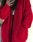 Helvano | Lockere Damen-Strickjacke mit Knopfleiste